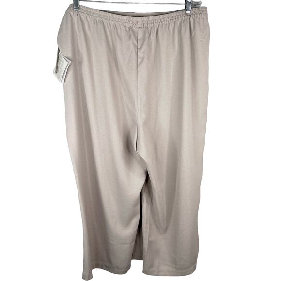 Wynne Layers Marla Wynne Pants Taupe XL Crepe Cropped New - Picture 13 of 13